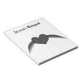 Gothic Winged Liebe Heart Customizable Notepad Notizblock (angewinkelt)