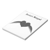 Gothic Winged Liebe Heart Customizable Notepad Notizblock (Rotiert)