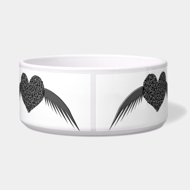 Gothic Winged Liebe Heart Dog Bowl Napf (Rückseite)