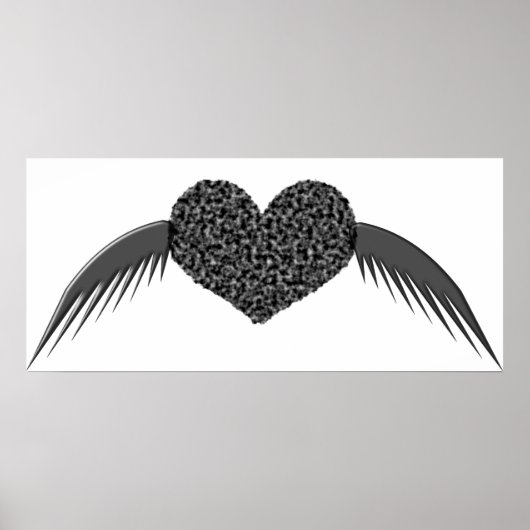 Gothic Winged Liebe Heart Poster (Vorne)
