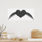 Gothic Winged Liebe Heart Poster (Küche)