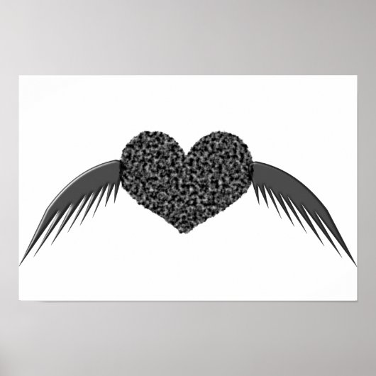 Gothic Winged Liebe Heart Poster (Vorne)