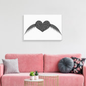 Gothic Winged Liebe Herz Canvas Print Leinwanddruck (Insitu (Wohnzimmer))