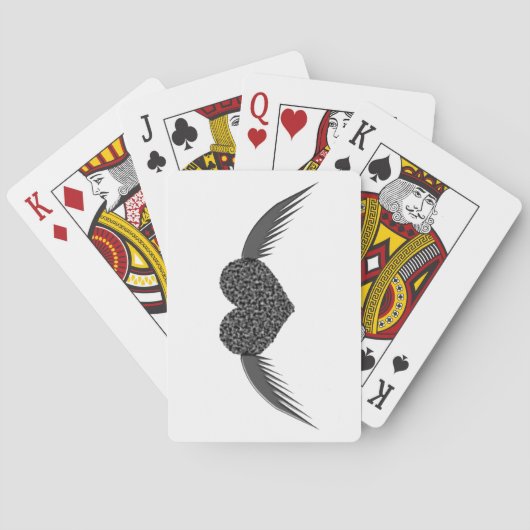 Gothic Winged Liebe Herz Spielkarten (Rückseite)