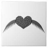 Gothic Winged Liebe Herz Tile Fliese (Vorderseite)