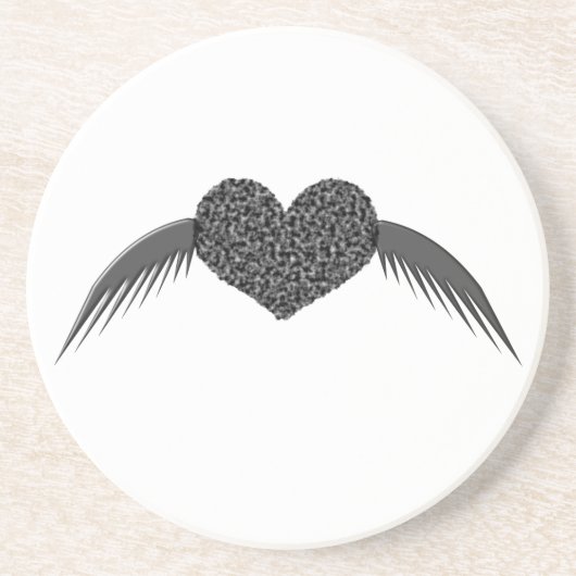 Gothic Winged Liebe Herz Untersetzer (Vorne)