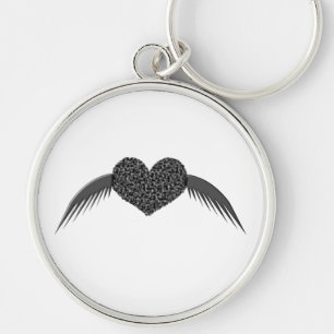 Gothic Winged Liebe Herzkette Schlüsselanhänger