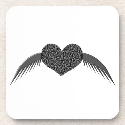 Gothic Winged Liebe Untersetzer (Vorderseite)