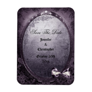Gothic Winged Skull Lila Save the Date Hochzeit Magnet