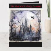 Gothic Wir wünschen dir frohe Weihnachten Karte (Vorderseite)