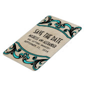 Gothic-Wirbel speichern das Date Magnet, Aqua Magnet (Linke Seite)