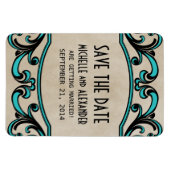 Gothic-Wirbel speichern das Date Magnet, Aqua Magnet (Horizontal)