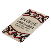 Gothic-Wirbel speichern das Date Magnet, Rot Magnet (Linke Seite)