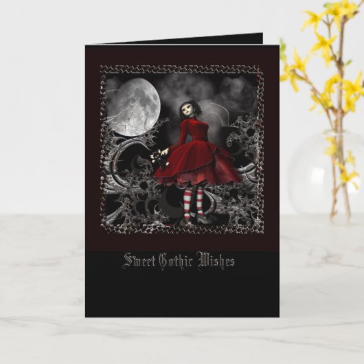 Gothic Wishs Karte (Gelbe Blume)