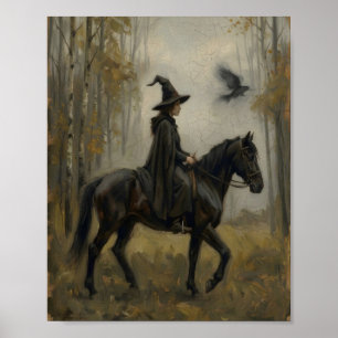 Gothic Witch Horse I Vintage Gemälde Poster