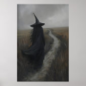 Gothic Witch Rustic Landscape Art Printable, Dark Poster (Vorne)