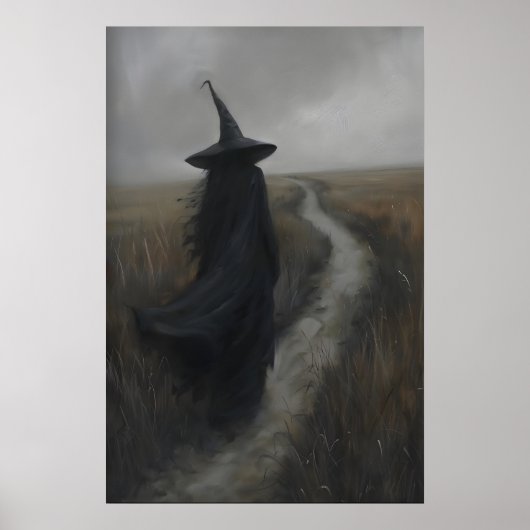 Gothic Witch Rustic Landscape Art Printable, Dark Poster (Vorne)