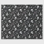 Gothic Witchcraft Liebe Potion Schädelherzen Geschenkpapier (Flach)
