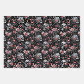Gothic Witchcraft Skulls mit Rose Geschenkpapier Set (Vorderseite 2)