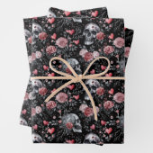 Gothic Witchcraft Skulls mit Rose Geschenkpapier Set (Beispiel)