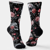 Gothic Witchcraft Skulls mit Rose Socken (Gewinkelt)