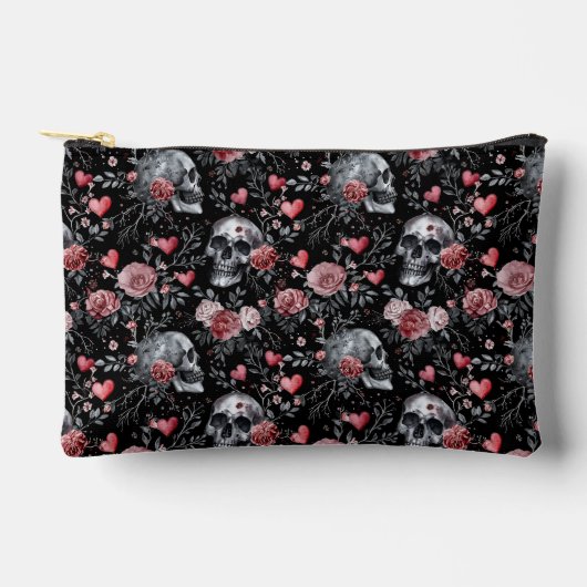 Gothic Witchcraft Skulls mit Rose Zubehörtasche (Vorderseite)