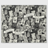 Gothic Witchcraft Tarot Cards Viktorianisch Goth Geschenkpapier (Flach)