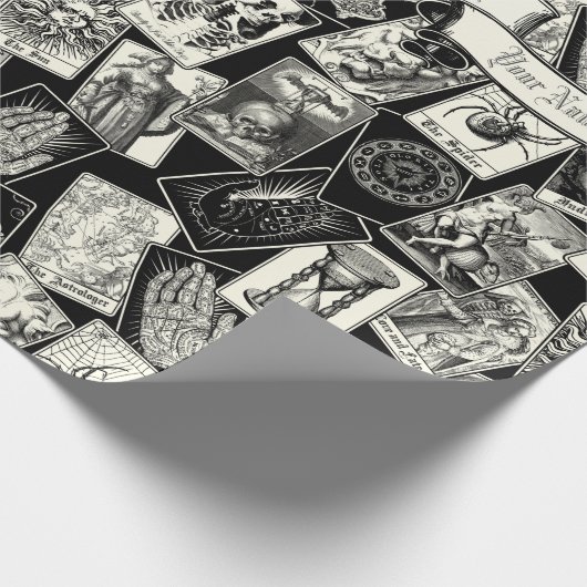 Gothic Witchcraft Tarot Cards Viktorianisch Goth Geschenkpapier (Ecke)