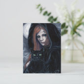 Gothic Witching Hour Cat Postcard Postkarte (Stehend Vorderseite)