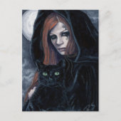 Gothic Witching Hour Cat Postcard Postkarte (Vorderseite)