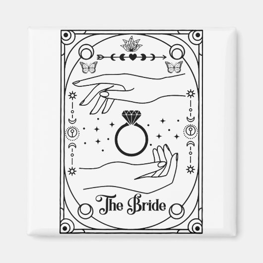 Gothic Witchy Bride Coven Tarot Halloween Bachelor Magnet (Vorne)