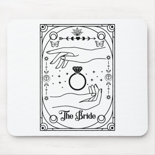 Gothic Witchy Bride Coven Tarot Halloween Bachelor Mousepad (Vorne)