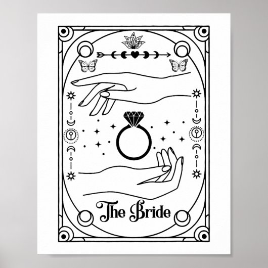 Gothic Witchy Bride Coven Tarot Halloween Bachelor Poster (Vorne)