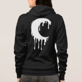 Gothic Witz White Dripping Moon Silhouette Hoodie (Rückseite)
