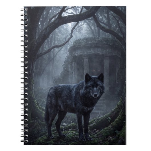 Gothic Wolf Dark Forest Kunstprint Notizblock (Vorderseite)