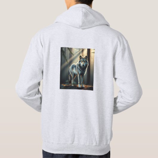Gothic Wolf Moonlight Oil Painting Hoodie (Rückseite)