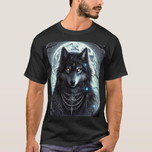 Gothic Wolf   Vollmond   Dunkle Fantasie T-Shirt