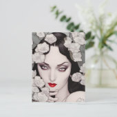 Gothic Woman Florals Postkarte (Stehend Vorderseite)