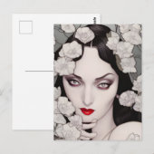 Gothic Woman Florals Postkarte (Vorne/Hinten)