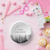 Gothic Woods Schwarz-weißes Halloween-Party Pappteller (Party)