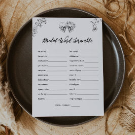 Gothic Word Scramble Brautparty Game Card Einladung