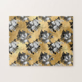 Gothic Yellow Blume Blätter Blumenbilder Puzzle (Horizontal)