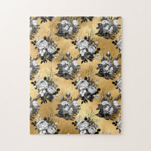 Gothic Yellow Blume Blätter Blumenbilder Puzzle