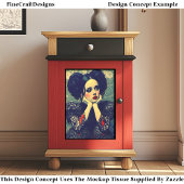 Gothic Young Woman Portrait, florales DQ5R Decoupa Seidenpapier