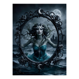 Gothic Zodiac Cancer – Mystieke Kreeft Illustratie Poster