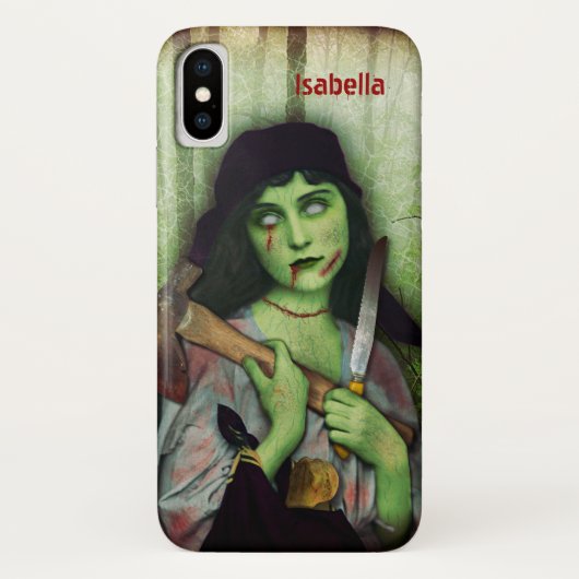 Gothic Zombie Girl Halloween Horror Name Case-Mate iPhone Hülle (Rückseite)