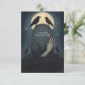 Gothic Zombie Raven Wedding Romantic Dankeskarte (Stehend Vorderseite)