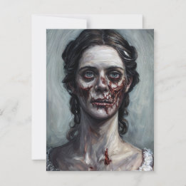 Gothic Zombie Woman Horror Portrait Postkarte