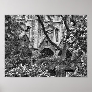 Gothicische Kirchenfotografie im Vintage-Stil Poster