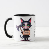 Gothik Grusel Psycho Süße Katze mit Axt Tasse (Links)